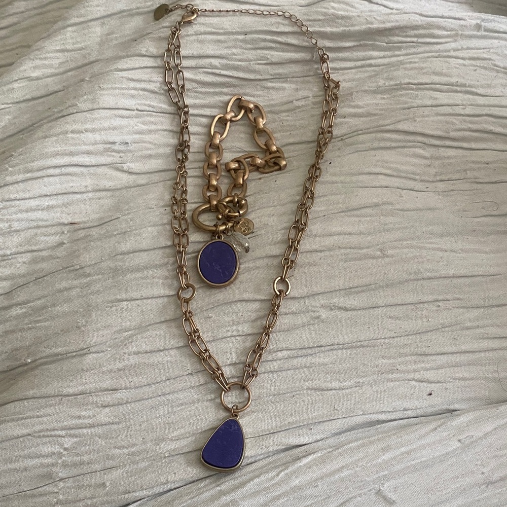 Elegant Purple and Gold Necklace